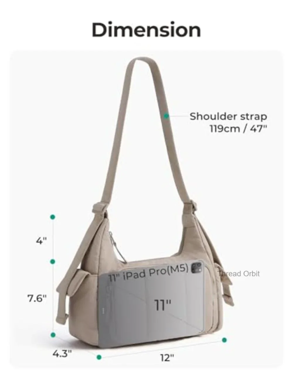 Small Puffer Crossbody Hobo Bag Fits 11